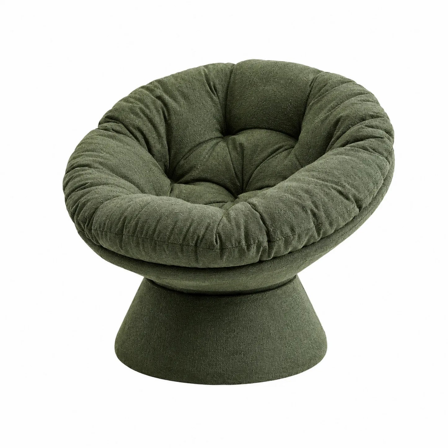 Chaise en tissu avec base circulaire verte