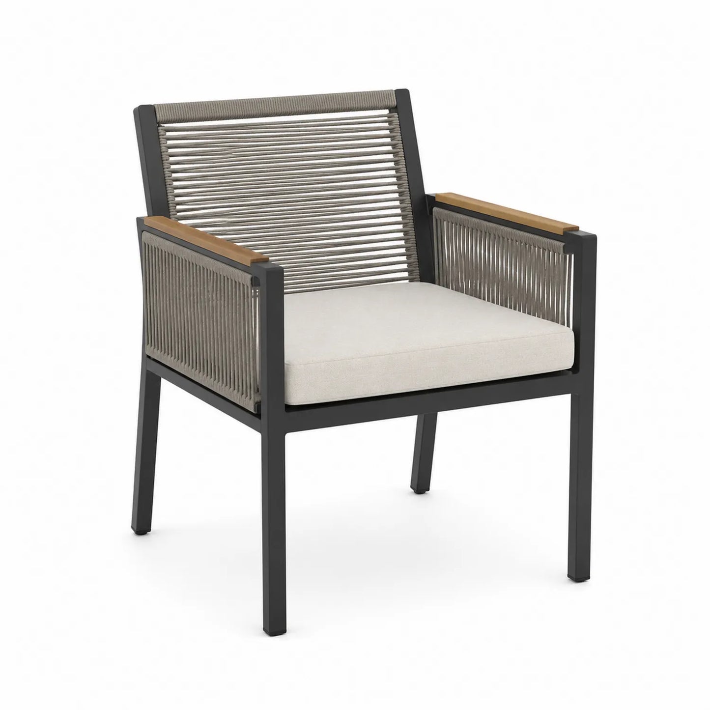 Chaise d'extérieur en aluminium et corde polyester, 60x61x87 cm