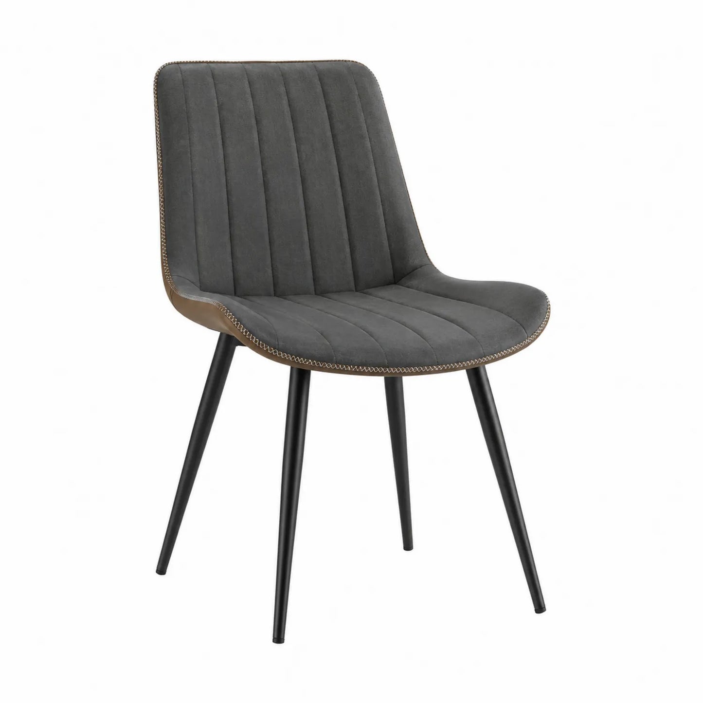 Chaise en velours Gris avec pieds en métal