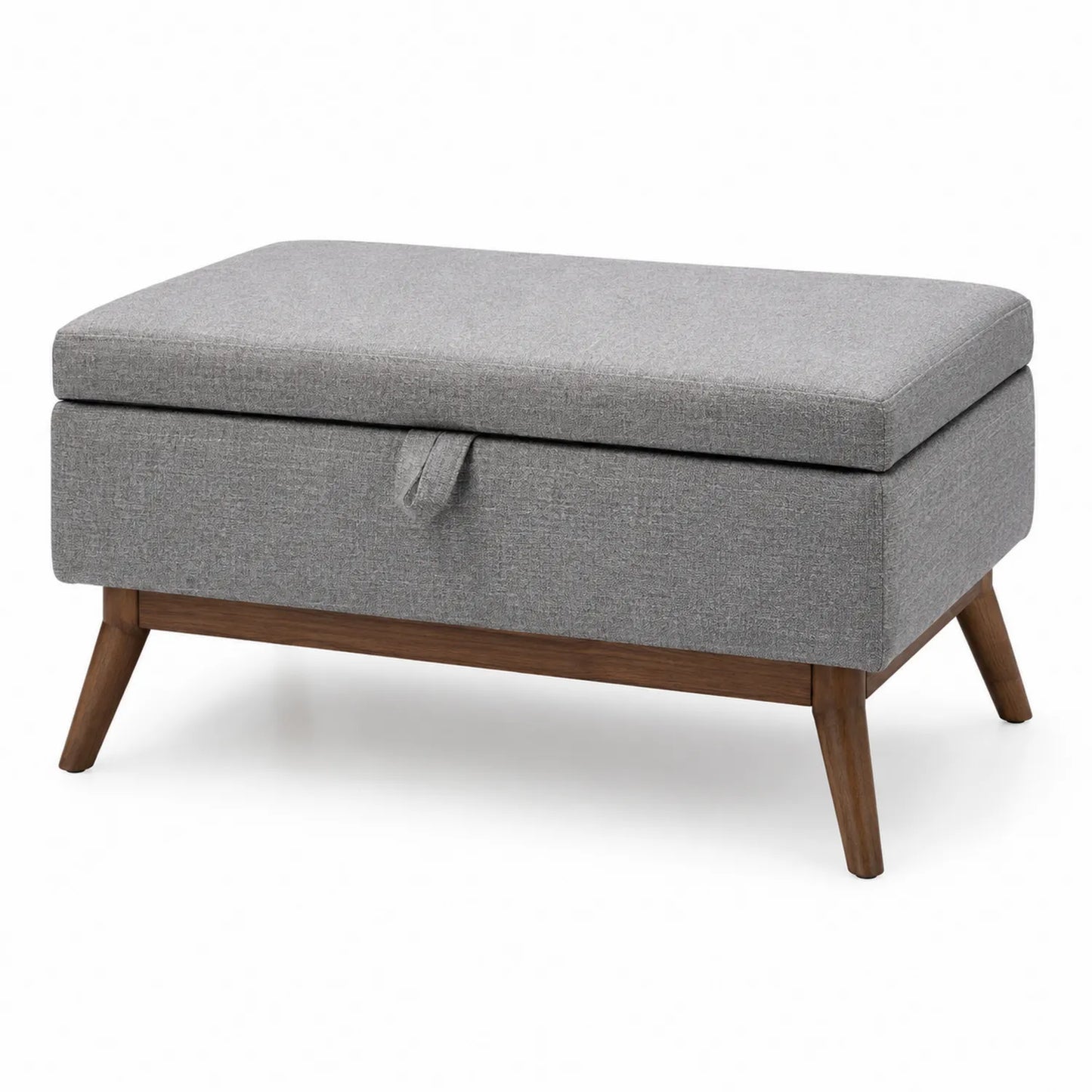 Repose-pied rectangulaire en tissu avec pieds en bois 80x40x45 cm