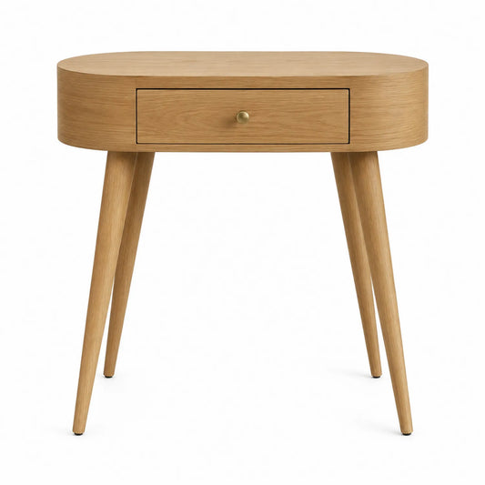Table console en bois avec tiroir ovale 75x40x75 cm