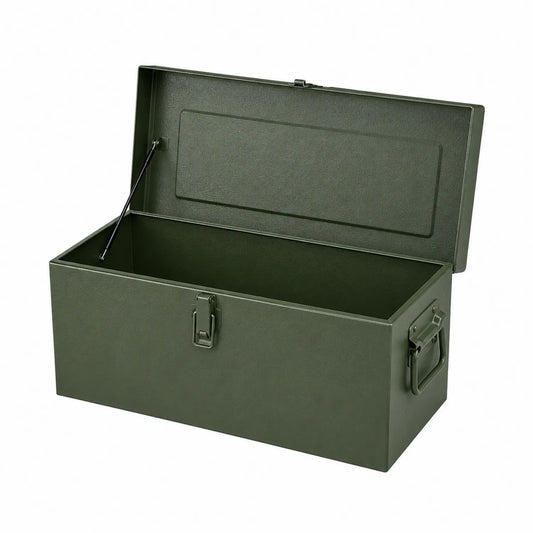 Coffre de rangement en métal vert 80x40x35 cm