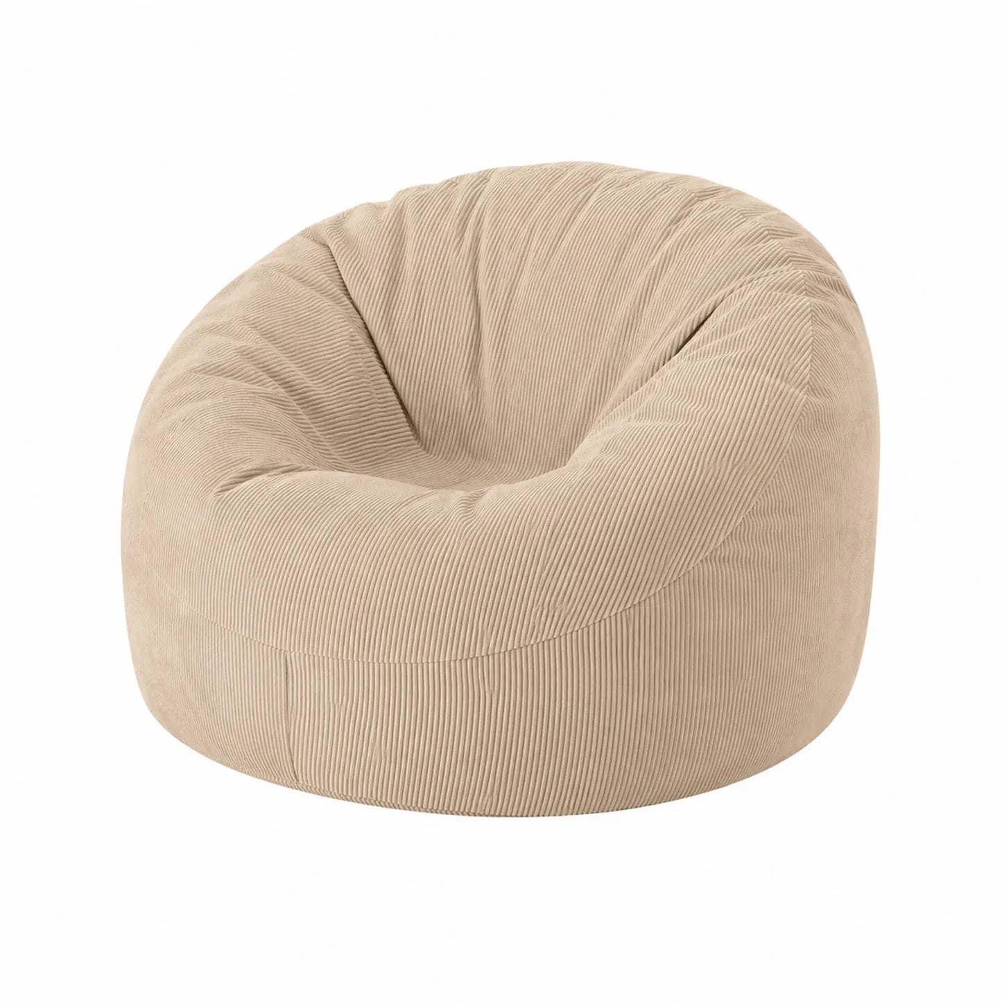Fauteuil poire en velours côtelé Beige